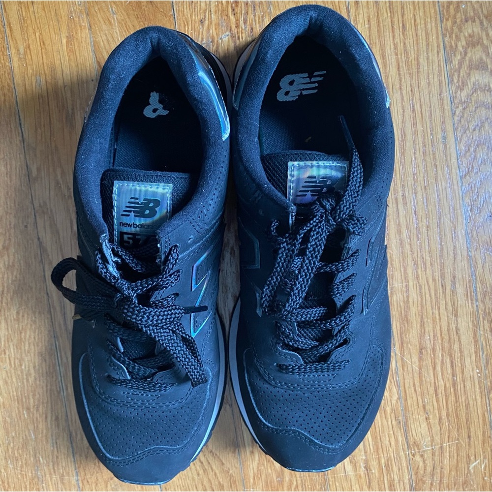 new balance 574 black sneakers